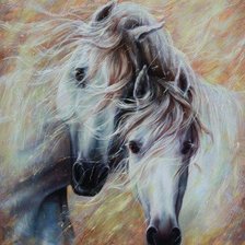 Схема вышивки «коні»