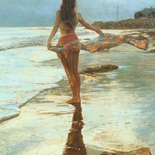 Схема вышивки «"У берега моря, где лазурная пена..."»