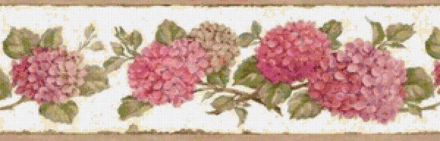 Гортензии - скатерть, цветы, узор - предпросмотр