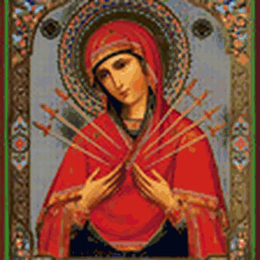 Богородица Семистрельная - икона - предпросмотр