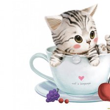 Схема вышивки «котенок»