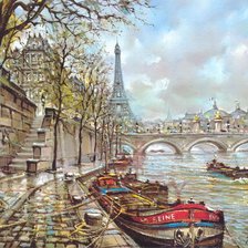 Схема вышивки «Набережная Сены»