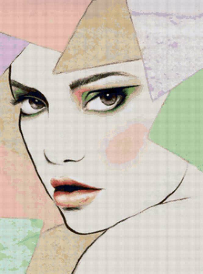 девушка - гламур, женщина, девушки, образ, портрет, лицо, люди, абстракция - предпросмотр