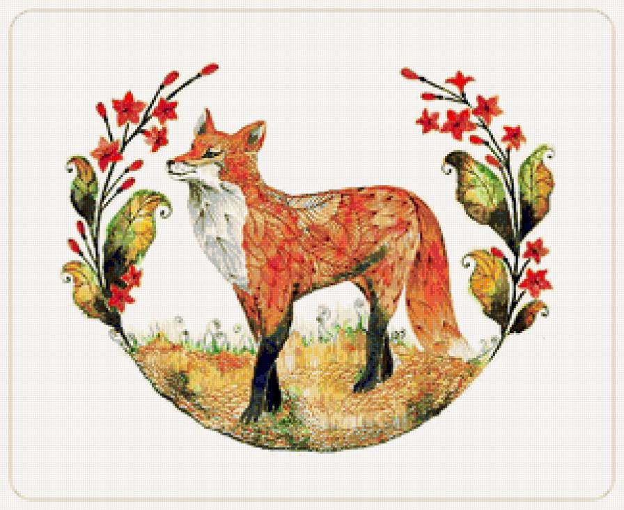 Серия "Животные в узорах" - лисы, узоры, животные - предпросмотр