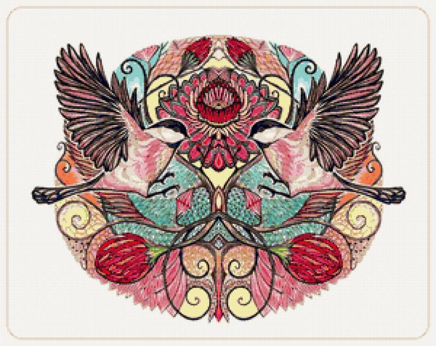 Серия "Птицы в узорах" - узоры, синицы, птицы - предпросмотр