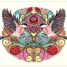 Схема вышивки «Серия "Птицы в узорах"»