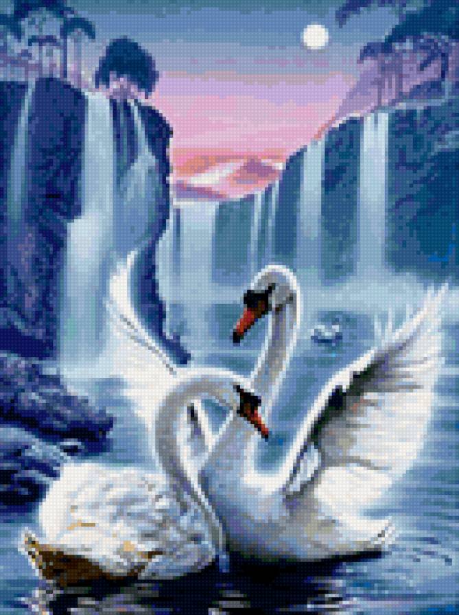 лебединая верность - лебеди, птицы - предпросмотр