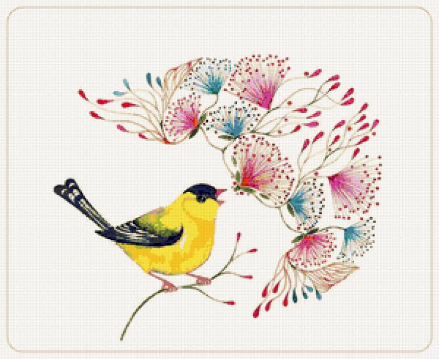 Серия "Птицы в узорах" - узоры, птицы, синицы - предпросмотр