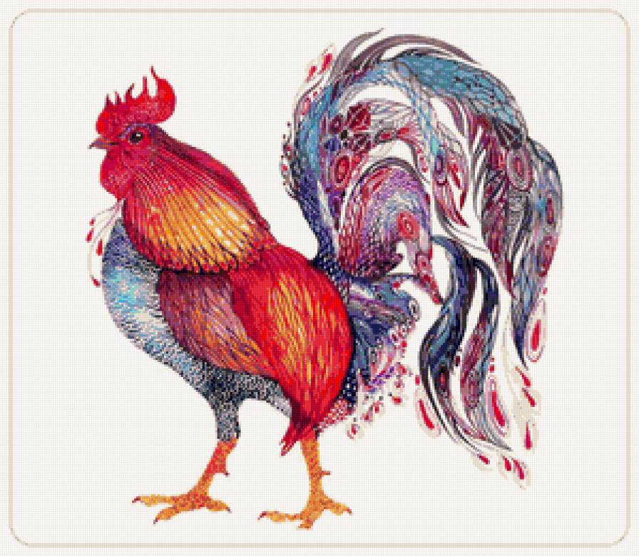 Серия "Птицы в узорах" - петухи, птицы, узоры - предпросмотр