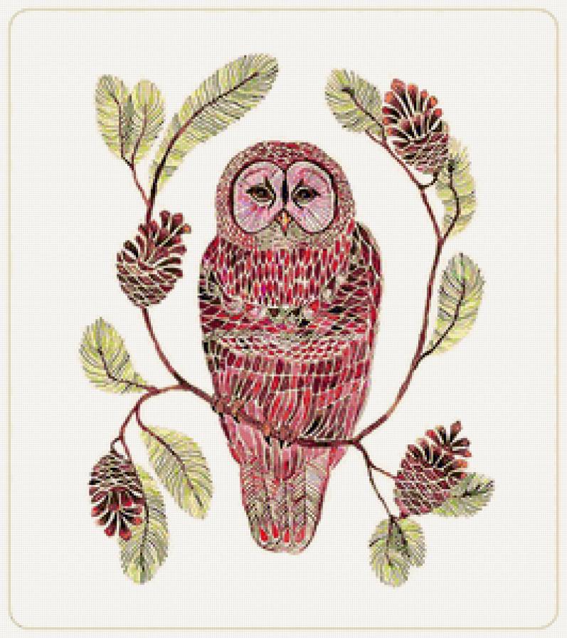 Серия "Птицы в узорах" - совы, узоры, филины, птицы - предпросмотр