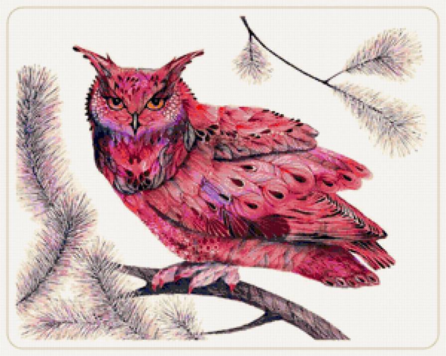 Серия "Птицы в узорах" - филины, совы, узоры, птицы - предпросмотр