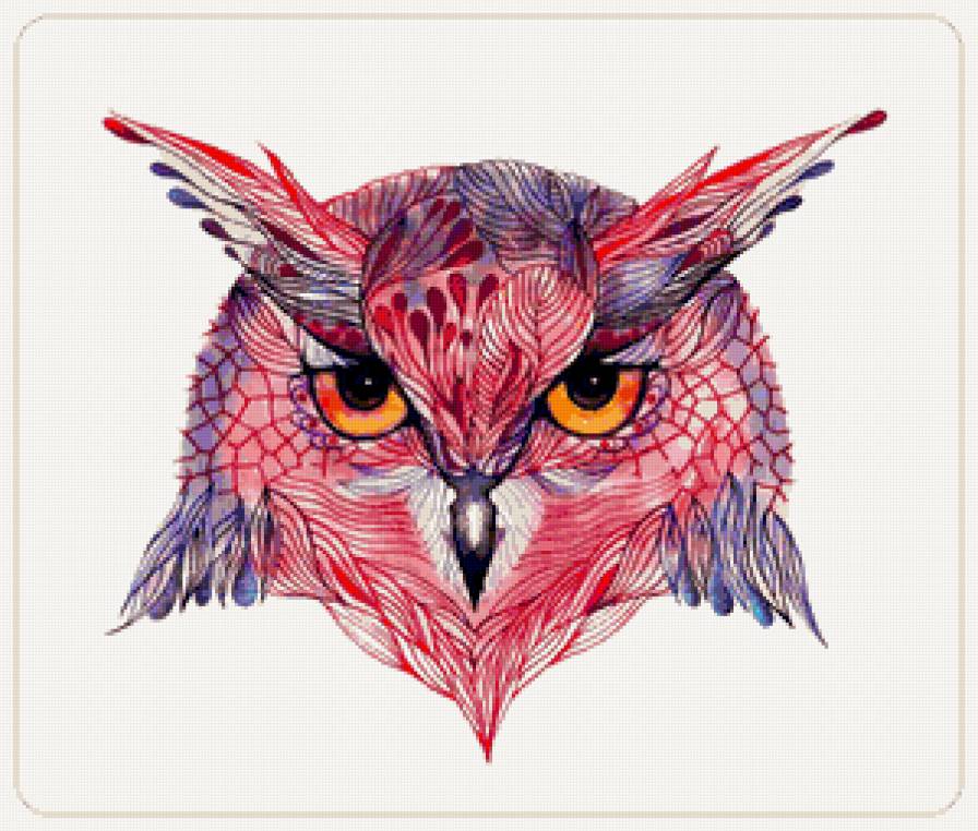 Серия "Птицы в узорах" - совы, узоры, птицы, филины - предпросмотр