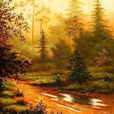 Схема вышивки «лесная дорога»