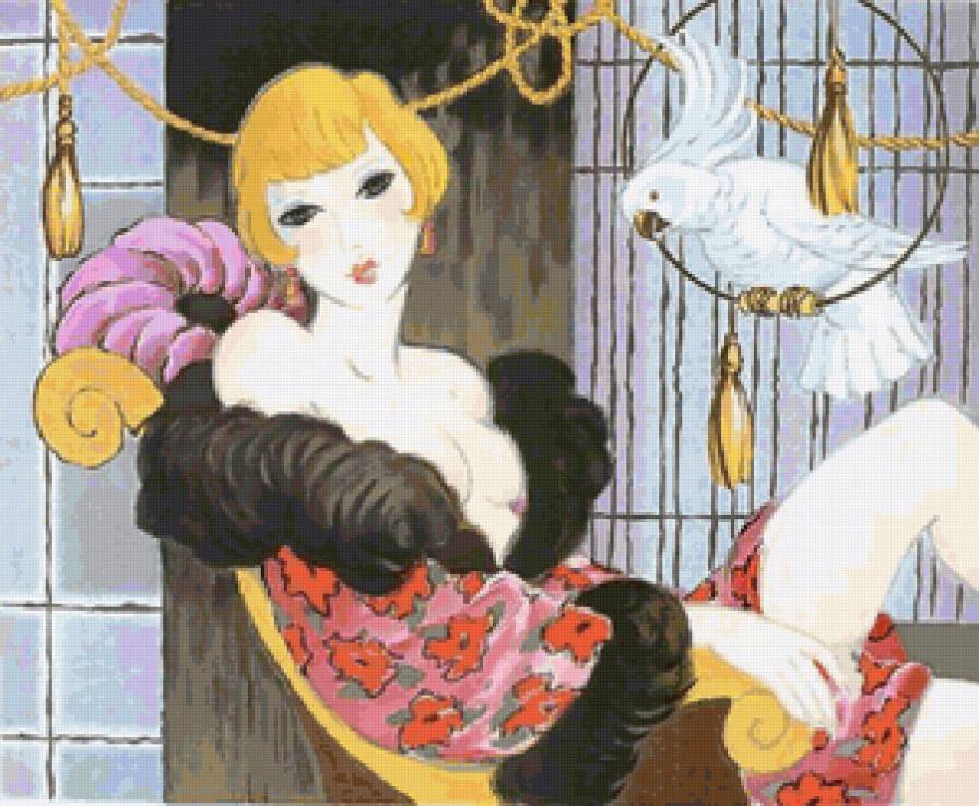 Ретро - женский образ, francois batet, живопись - предпросмотр