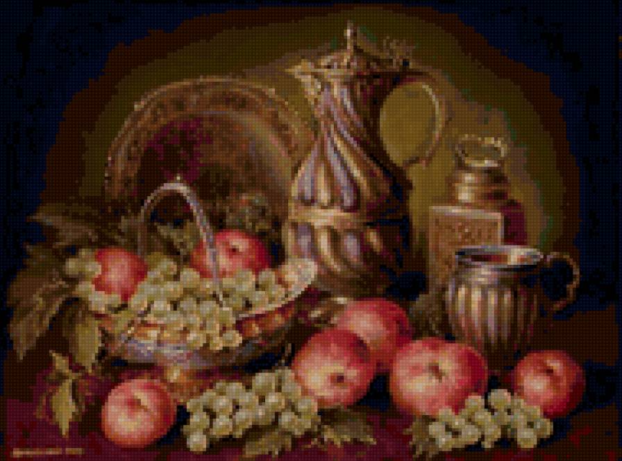 натюрморт для кухни - посуда, фрукты, натюрморт - предпросмотр