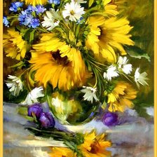 Схема вышивки «Букет подсолнухов»