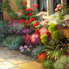 Схема вышивки «Цветы у окна»