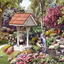 Схема вышивки «Колодец в саду»