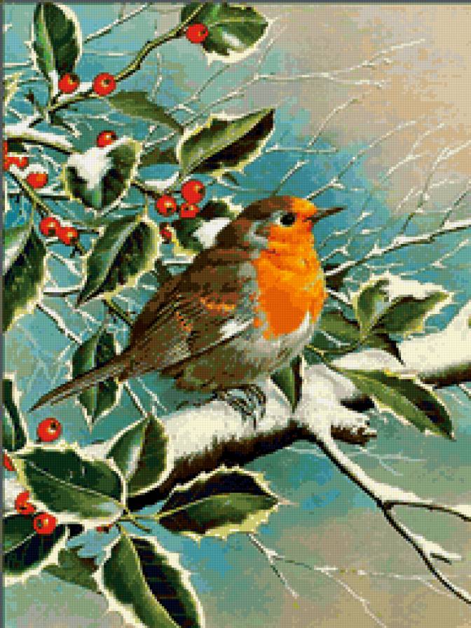 птица на дереве - предпросмотр