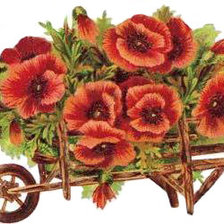 Схема вышивки «Маки на тележке»