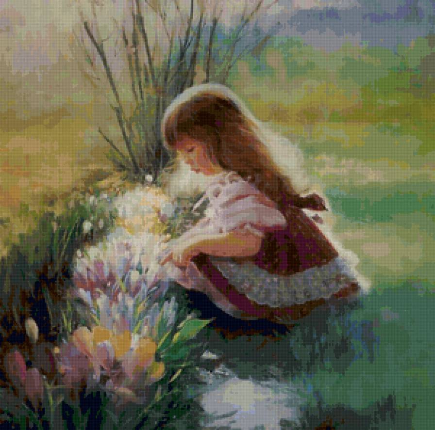 Серия "Очаровашки" - пейзаж, цветы, дети, лето, девочка - предпросмотр