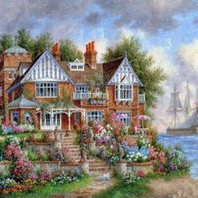 Схема вышивки «Дом на берегу»