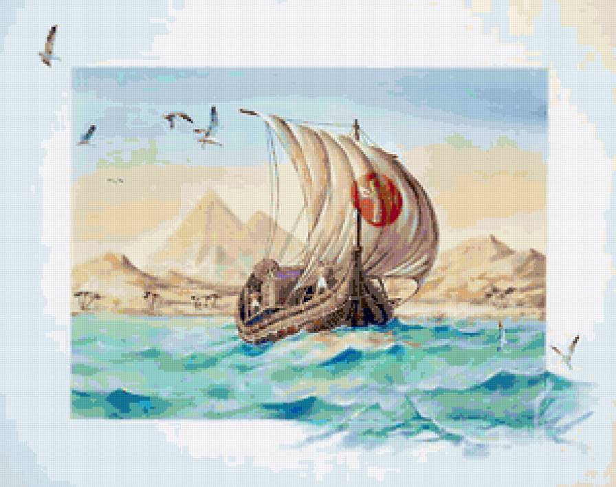 Серия "Пейзаж. Море" - пейзаж, корабль, море - предпросмотр