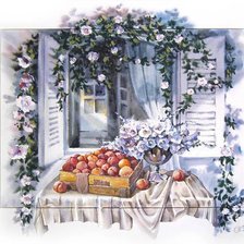 Схема вышивки «Натюрморт на окне»