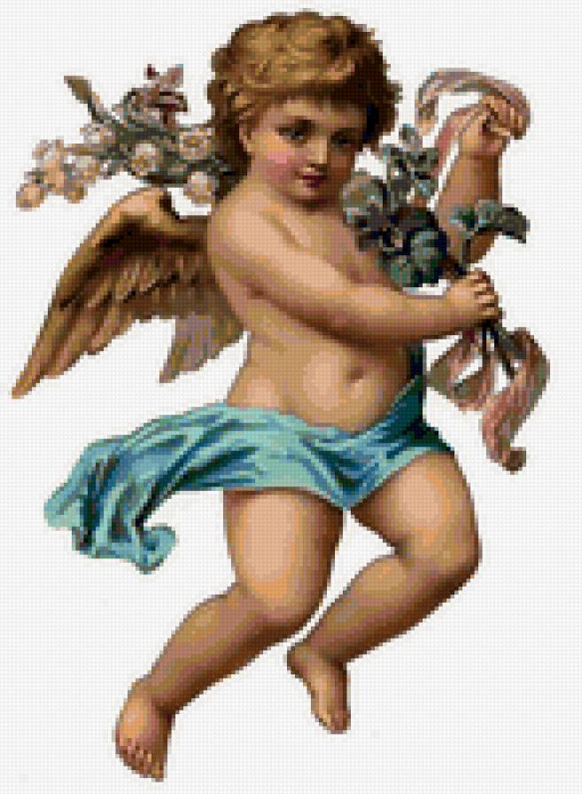 ангелочек 2 - цветы, ангел - предпросмотр