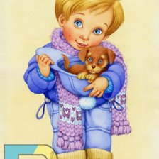 Схема вышивки «Мальчик с собакой»