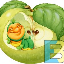 Схема вышивки «Весёлый червячок (сюжет для подушки)»