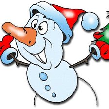Схема вышивки «Весёлый снеговик»