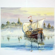 Схема вышивки «корабль»