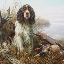 Схема вышивки «Спаниэль»