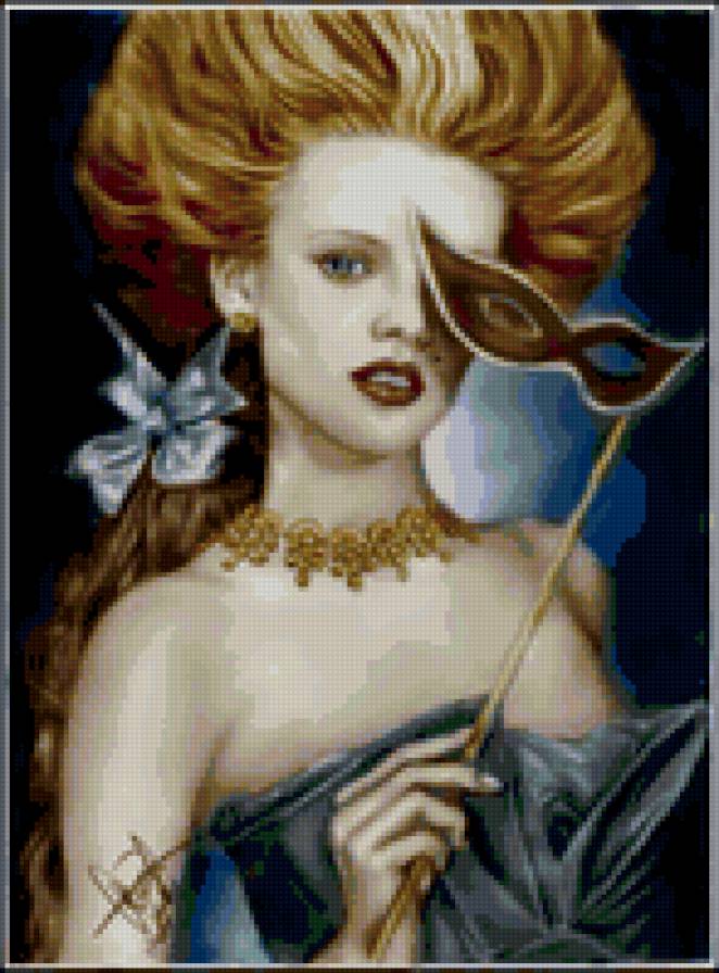 Дама - гламур, маска, дама, девушка, портрет - предпросмотр