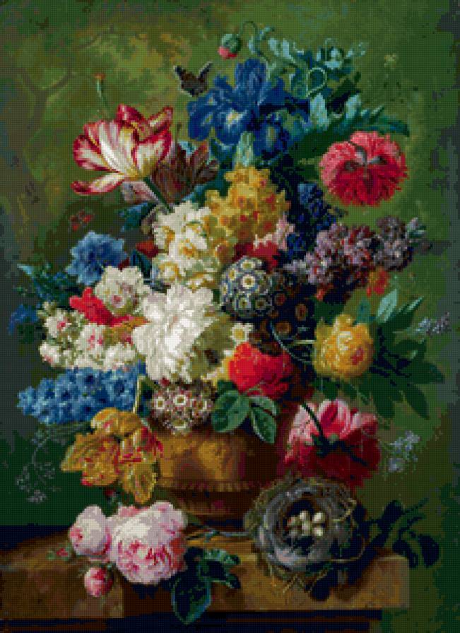 Flowers in a Vase (1) - ваза, цветы, картина, живопись - предпросмотр