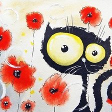 Схема вышивки «котик»