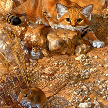 Схема вышивки «кот и мыши»