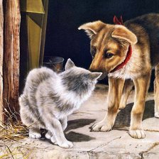 Схема вышивки «котенок»