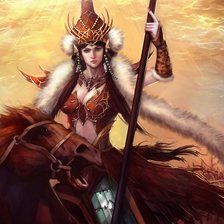 Схема вышивки «Девушка воин»