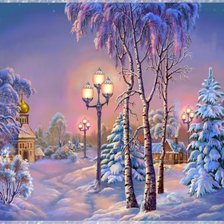 Схема вышивки «Зимний вечер»