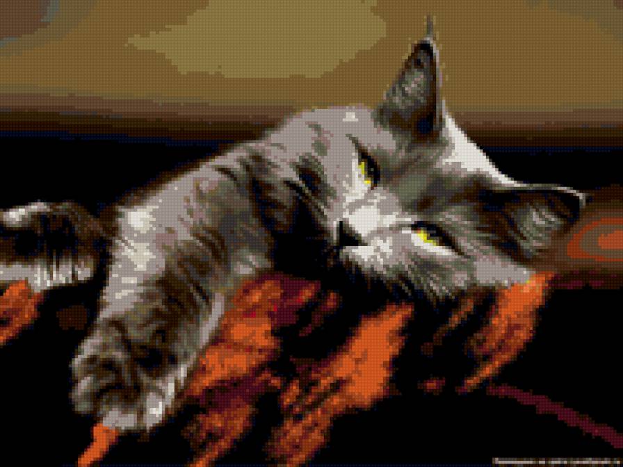 Дымчатый кот - кошки, животные - предпросмотр