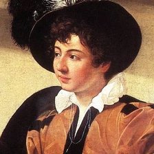 Схема вышивки «Карваджио_фрагмент "Гадалка"»