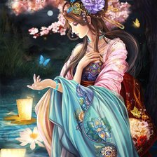 Схема вышивки «Девушка»