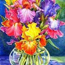 Схема вышивки «Разноцветные ирисы»