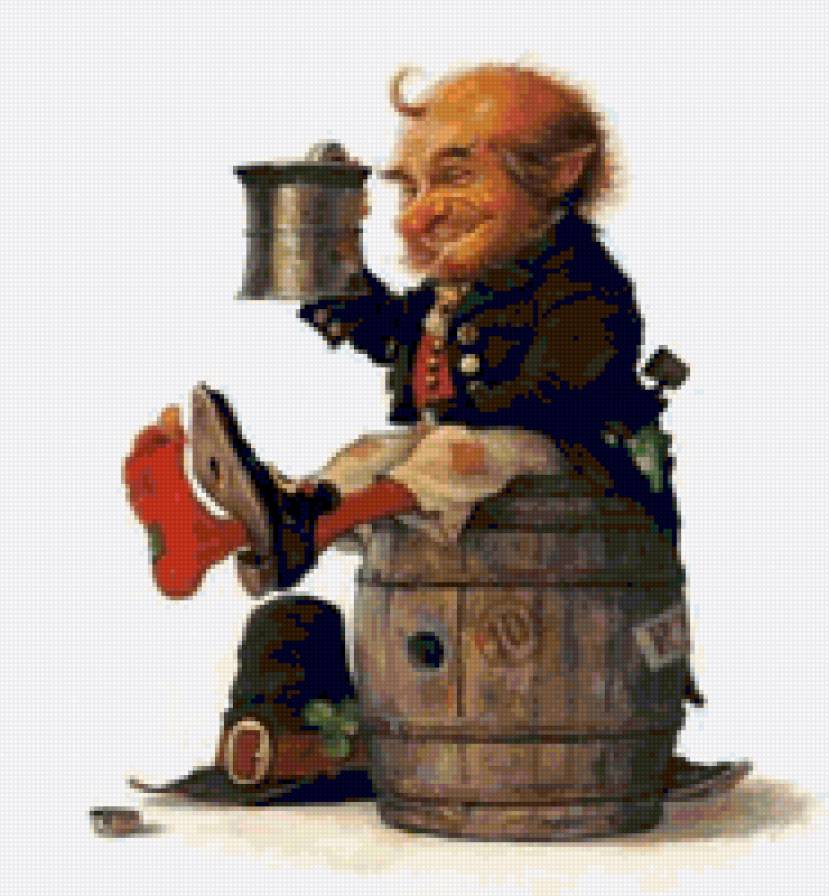 Леприкон на бочке - карлик, гном, леприкон - предпросмотр