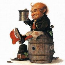 Схема вышивки «Леприкон на бочке»