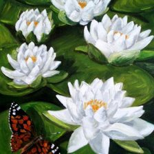 Схема вышивки «лилии и бабочка»