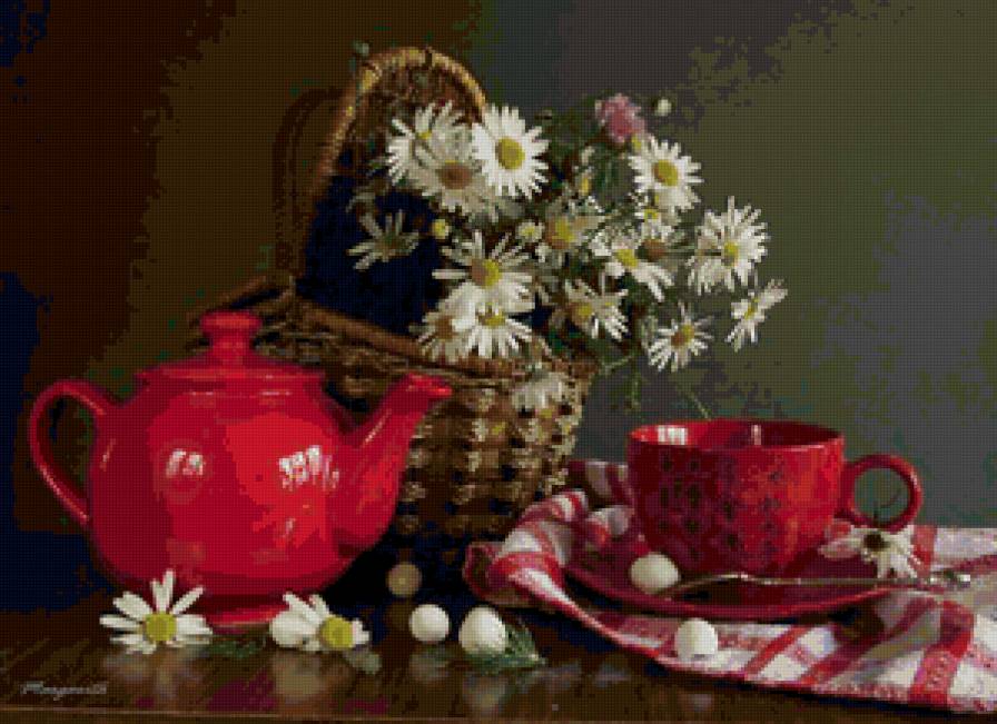 Ромашковый чай - натюрморт - предпросмотр