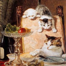 Схема вышивки «котята»